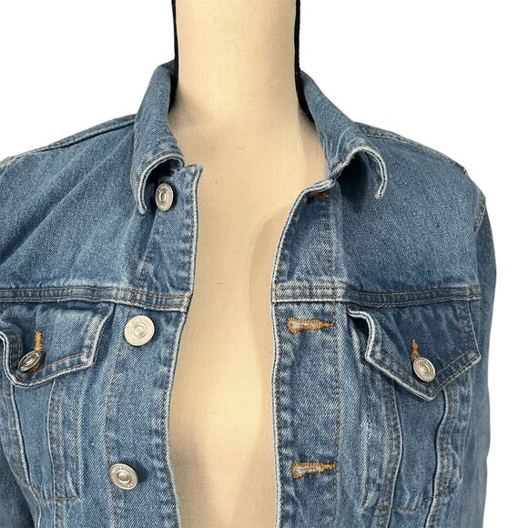 Hudson | Classic Women's Medium Wash Denim Trucker Jean Jacket Sz S/M - Picture 2 of 5